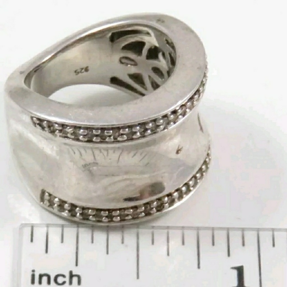 Sterling silver cigar band ring